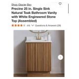 1- Glacier Bay Precine 25 in. Single Sink Natural