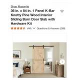 (1) Masonite 36 in. x 84 in. 1 Panel K-Bar Knotty