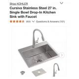 (1-  KOHLER Cursiva Stainless Steel 27 in. S