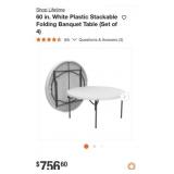 1 New Set of 4 pcs 60 inch White Plastic