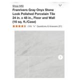 160 sq. ft.  MSI Franrivers Gray Onyx Stone Look