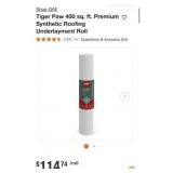 6 rolls GAF Tiger Paw 400 sq. ft. Premium