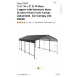 1- VIWAT 12 ft. W x 20 ft. D Metal Carport with