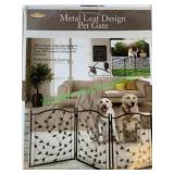 Metal leaf design pet gate