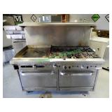 Southbend 6 burner gas range w/ griddle top & oven
