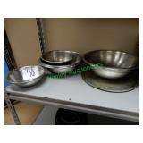 SS round mixing bowls in group - assorted sizes
