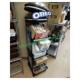 Oreo display rack & paper/plastic contents