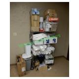 Assorted "to-go" cups, lids, straws in group