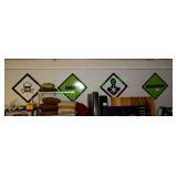 4 signs on wall (see pics)