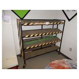 4 Tier double sided shelf unit on wheels