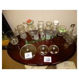 Assorted glassware in group - vases, mugs & other
