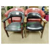 (2) Black arm chairs