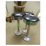 Black & Chrome stools - 3 in group