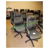 5 Matching adjustable office chairs in group