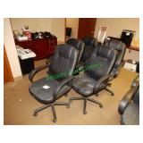 5 Matching adjustable office chairs in group