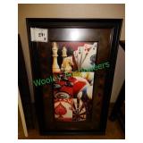35"x22" Framed "Gaming" print & wall mirror