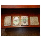 Assorted decorative tile/ wall art. 4 pcs in group