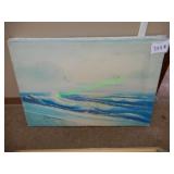 36"x24" Ocean seen oil painting