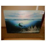 36"x24" Blue whale oil painting