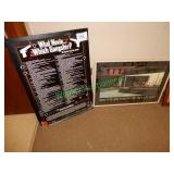 (2) 26"x38" & 36"x25" Framed prints in group