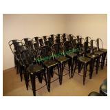 (32) Matching metal high chairs in group