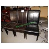 (2) Brown & (1) black high back chairs in group