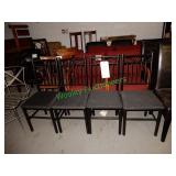 (4) Black metal chairs in group