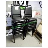 (16) Black stackable chairs in group