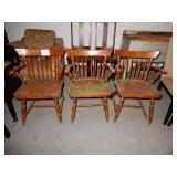 (3) Wood chairs in group - some need repair