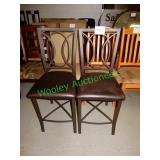 (2) Metal high back chairs in group