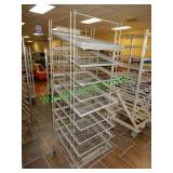 Wire bread rack on wheels