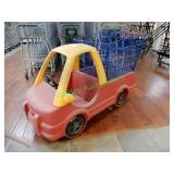 Kids ride inside shopping car