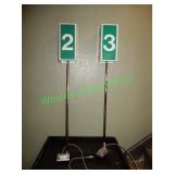 (2) Lighted checkout counter station numbers