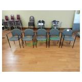 (5) Black & grey arm chairs in group