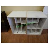 (2) 24"x22"x33" White cubbie cabinets in group