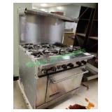 American Range comm. gas range & oven - 6 burner