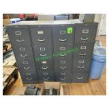 (4) Four-Drawer Upright Metal File Cabinets (4) Four-Drawer Upright Metal File Cabinets