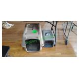 (2) Dog Kennels, Kennel Cover and Vest (2) Dog Kennels, Kennel Cover and Vest