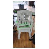 (3) Plastic Chairs and Footstool (3) Plastic Chairs and Footstool