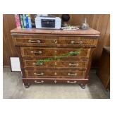 4 Drawer Credenza W/ Brass Hardware. (Cracked) 4 Drawer Credenza W/ Brass Hardware. (Cracked)
