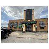 (4) Metal Frame Awnings on Front of Building