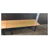 58"x21" Wooden Bench Seating w/ Metal Legs