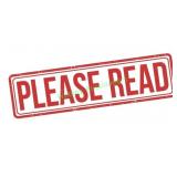 IMPORTANT INFORMATION - PLEASE READ