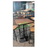 (2) 30"x30" High Top Bar Tables with Footrests