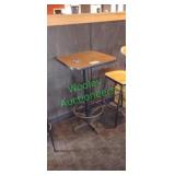 (1) 24"x24" High Top Bar Table with Footrests
