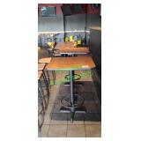 (2) 30"x30" High Top Bar Tables with Footrests