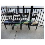 (7) Metal Frame Dining Room Chairs - Black