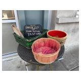 Chalkboard Baskets and Wood Popcorn Bowl