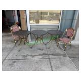 French Bistro Style Outdoor Patio Table & Chairs
