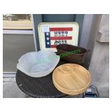 Serving Platters, Bowls and Metal Tub